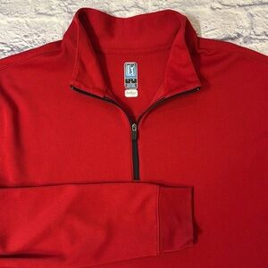 PGA Tour Red 1/4 Zip Pullover Lightweight Airflux Golf Pullover Men’s Size Large